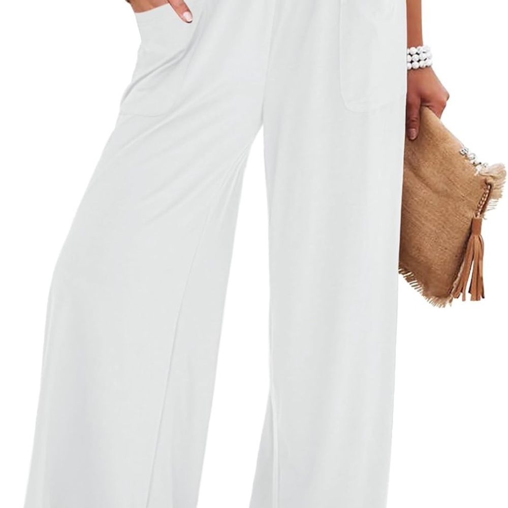 Amazon Women's White Wide Leg Pants - Picture 5 of 9